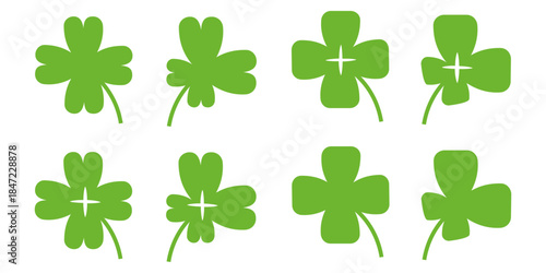 Clover leaf illustration in flat style. Clover leaf vector design symbolizes trust, hope, love, and good luck.	
