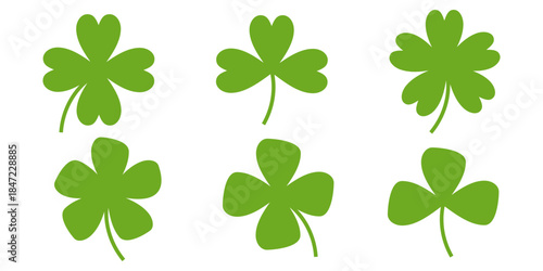 Clover leaf illustration in flat style. Clover leaf vector design symbolizes trust, hope, love, and good luck.	