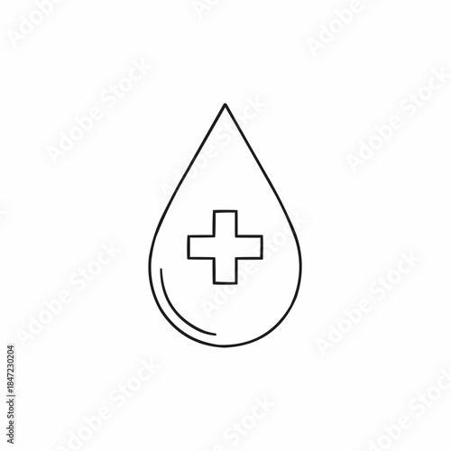 Medical cross in a drop symbol