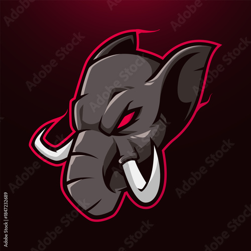 Elephant bear Mascot Logo emblem for esport team
