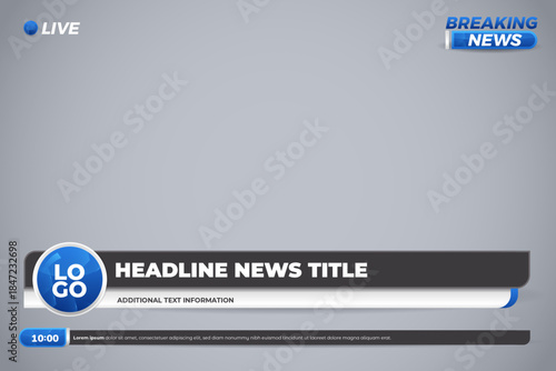 Set news lower third for television and stream channel