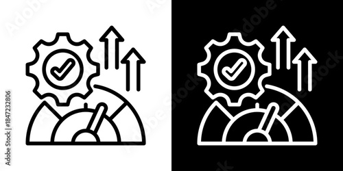 Optimal Performance Icon Of Line Black And White Style 