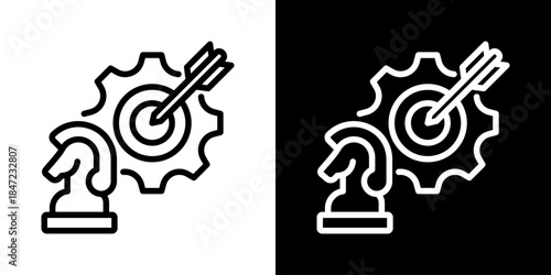 Effective Strategies Icon Of Line Black And White Style 