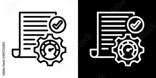 Optimum Results Icon Of Line Black And White Style 