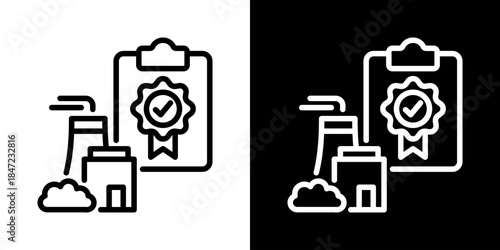 Industry Standards Icon Of Line Black And White Style 