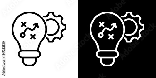 Strategies Icon Of Line Black And White Style 
