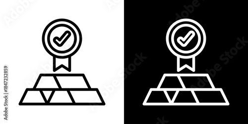 Gold Standard Icon Of Line Black And White Style 