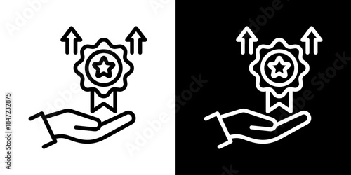 High Standards Icon Of Line Black And White Style 