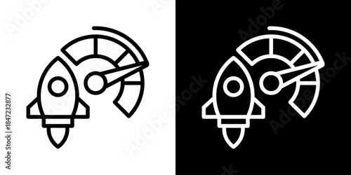 Superior Performance Icon Of Line Black And White Style 