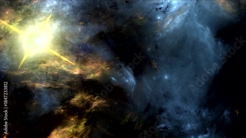 Deep Space. Pulsar. Orbit of motion