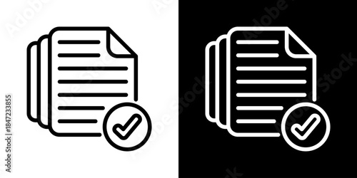 Document Versioning Icon Of Line Black And White Style 
