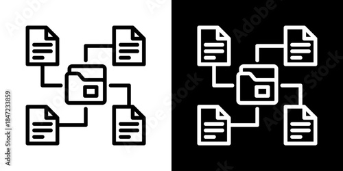 File Organization Icon Of Line Black And White Style 