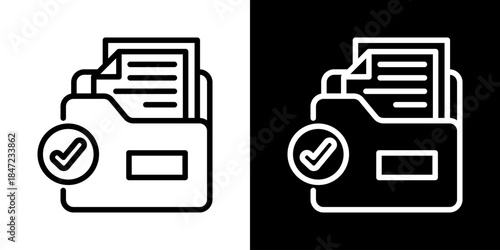 Document Storage Icon Of Line Black And White Style 