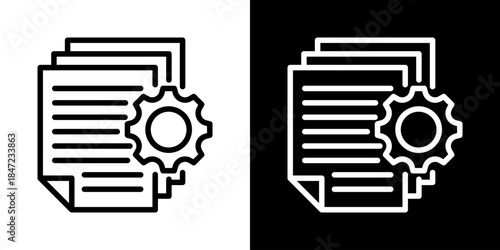File Management Icon Of Line Black And White Style 