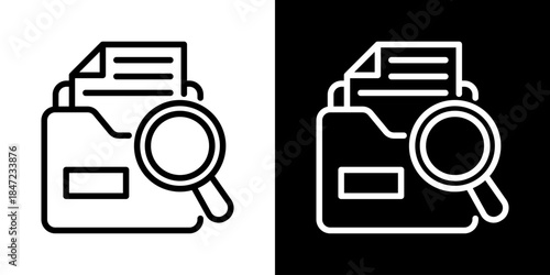 Document Retrieval Icon Of Line Black And White Style 