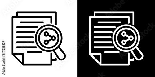 Document Tracking Icon Of Line Black And White Style 