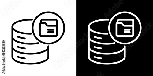 Data Storage Icon Of Line Black And White Style 