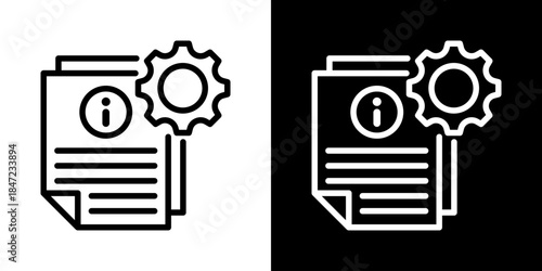 Information Management Icon Of Line Black And White Style 