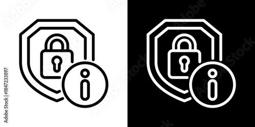 Information Security Icon Of Line Black And White Style 