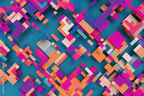 Colorful 3D Isometric Background