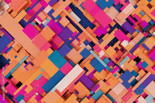 Colorful 3D Isometric Background
