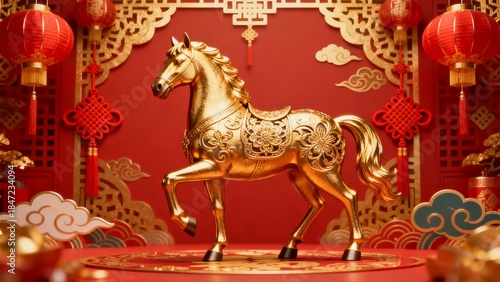 The festive golden horse 3D avatar for the 2026 Lunar New Year