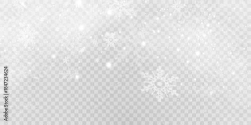 Simple heavy snowflakes design. Wintertime speck freeze shapes. Snowfall weather white blue illustration. Scattered snowflakes december theme. Snow hurricane landscape.	