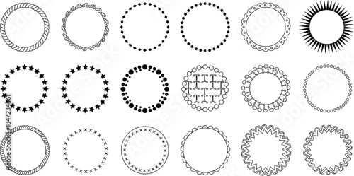Collection of Decorative Circular Frames and Ornate Borders for Design Projects