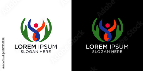 Logo design featuring a colorful abstract human figure, perfect for businesses and organizations looking for a professional and dynamic visual identity.