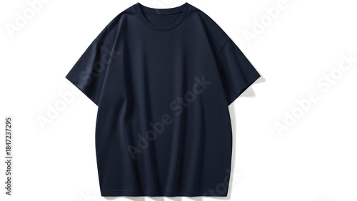 Dark Navy Oversized T-Shirt on White Background