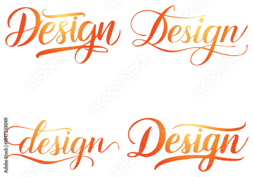 Design text calligraphy and typography white template design.