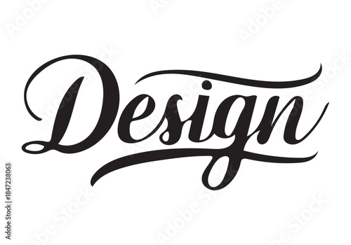 Design text calligraphy and typography white template design.