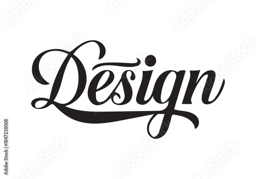 Design text calligraphy and typography white template design.