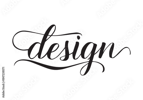 Design text calligraphy and typography white template design.