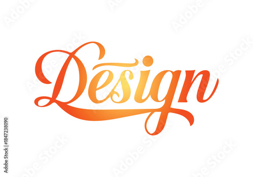 Design text calligraphy and typography white template design.