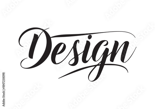Design text calligraphy and typography white template design.
