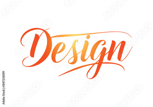 Design text calligraphy and typography white template design.