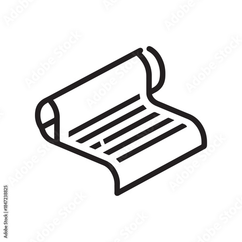 Layer of text and lines pages paper black icon, knowledge and learning illustration design.