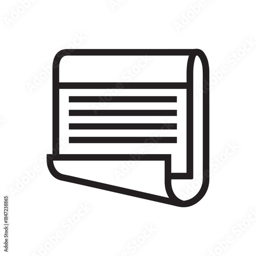 Layer of text and lines pages paper black icon, knowledge and learning illustration design.