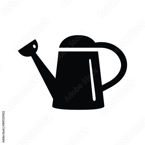 A canister vacuum with a hose and wheels appears in black silhouette on white background