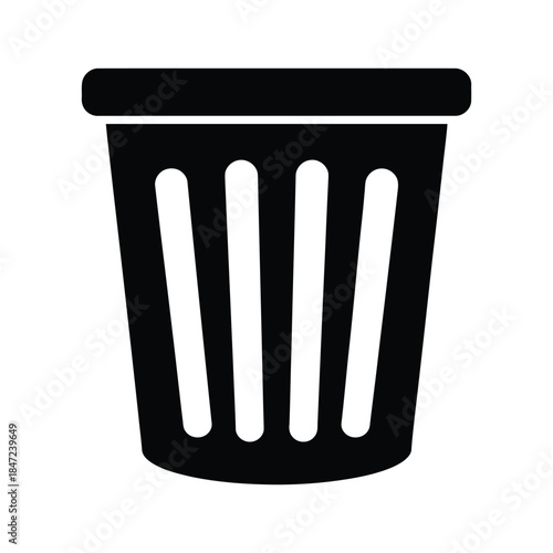 Black silhouette of uniformed chauffeur standing with tie and hat on white background