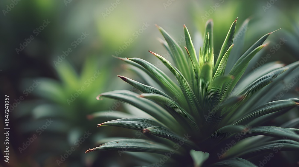 Fototapeta premium Close-up Macro Shot of a Lush Green Plant Sprout.