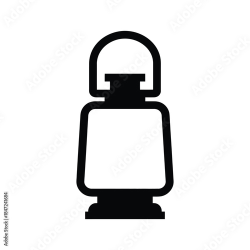 Classic black lantern with a handle provides focused light on white background