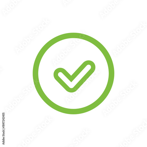 A simple check mark in a green circle indicates success and acceptance with transparency