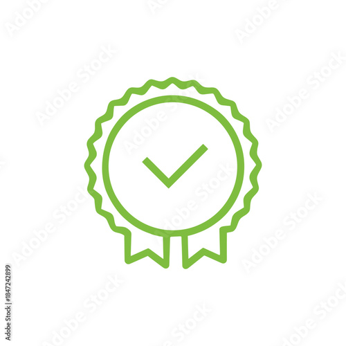 Green check mark is visible inside a modern award badge with transparent background