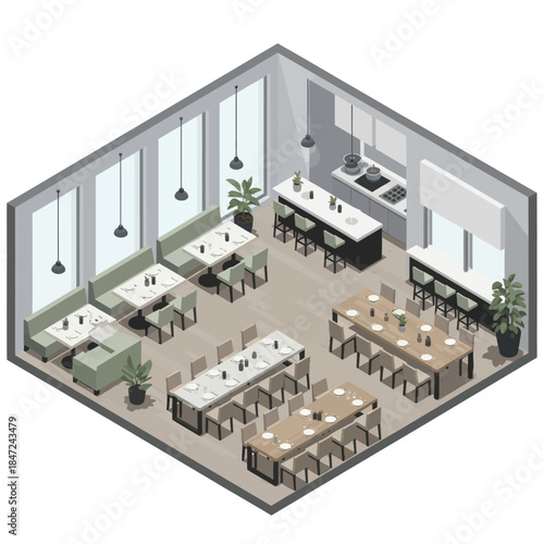 Modern Office Space with Workstations.