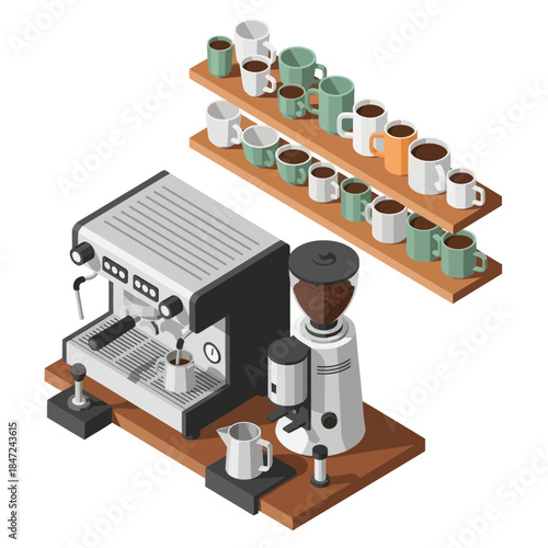 Espresso Machine and Coffee Grinder Setup.