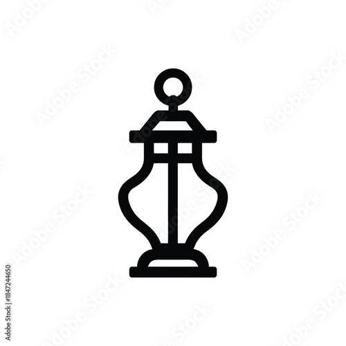 Silhouette outline displays a curvy urn shape with base and top on white background