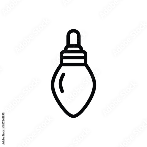 Single decorative christmas bulb hangs ready to brighten a room with white background