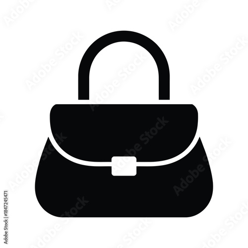 An elegant black handbag with rounded edges displayed against a white background stands out